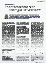 Expertengespräch: Phantomschmerzen vorbeugen und behandeln - Blickpunkt Gesundheit Ausgabe August/September 2012, Seite 15.